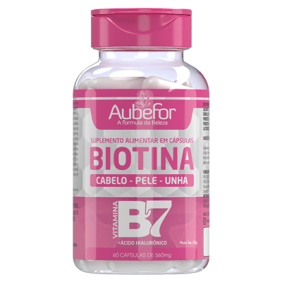 Biotina Vitamina B7 com Ácido Hialurônico Aubefor